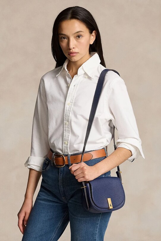 Polo Ralph Lauren leather handbag 428934351 navy