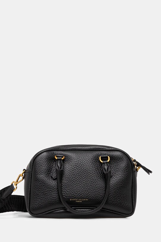 Kožna torba Gianni Chiarini bez uzorka crna BS.10943.TKL.NA