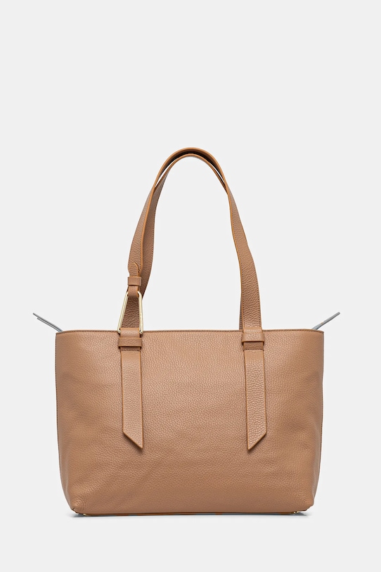 Kožená kabelka Coccinelle přírodní kůže hnědá E1.R1K.11.02.01