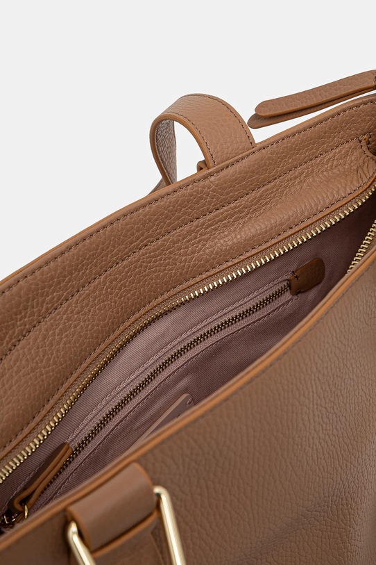 Kožená kabelka Coccinelle hnědá E1.R1K.11.02.01