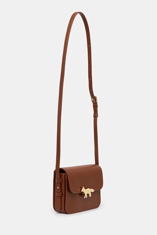 Maison Kitsuné leather handbag Edie Bag NW05170LR0001 brown AA00