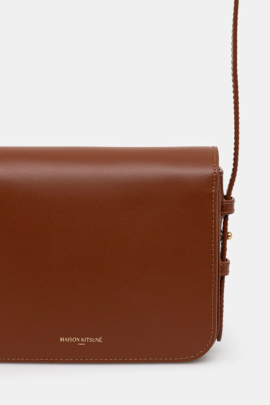 Accessories Maison Kitsuné leather handbag Edie Bag NW05170LR0001 brown