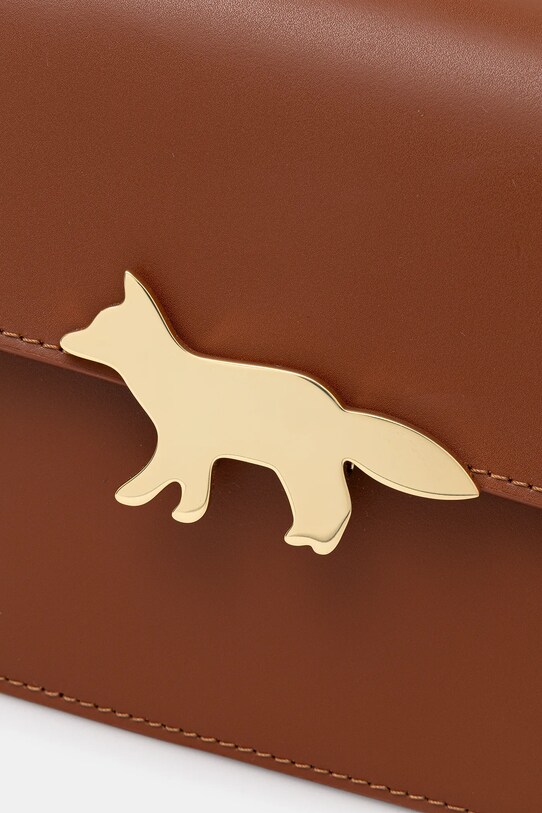 Maison Kitsuné leather handbag Edie Bag brown NW05170LR0001