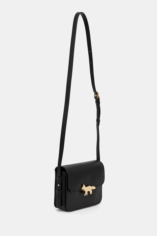 Δερμάτινη τσάντα Maison Kitsuné Edie Bag NW05170LR0001 μαύρο AA00
