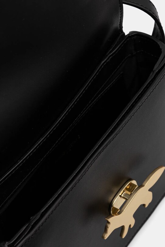 Δερμάτινη τσάντα Maison Kitsuné Edie Bag NW05170LR0001 μαύρο