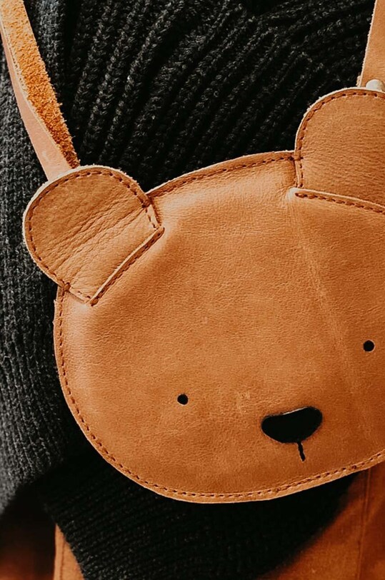 Детская кожаная сумочка Donsje Britta Classic Purse Bear коричневый 5001001.