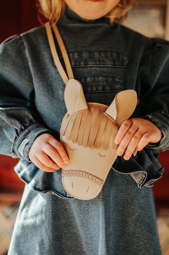 Дитяча шкіряна сумочка Donsje Britta Special Purse Horse аплікація бежевий 5002107.