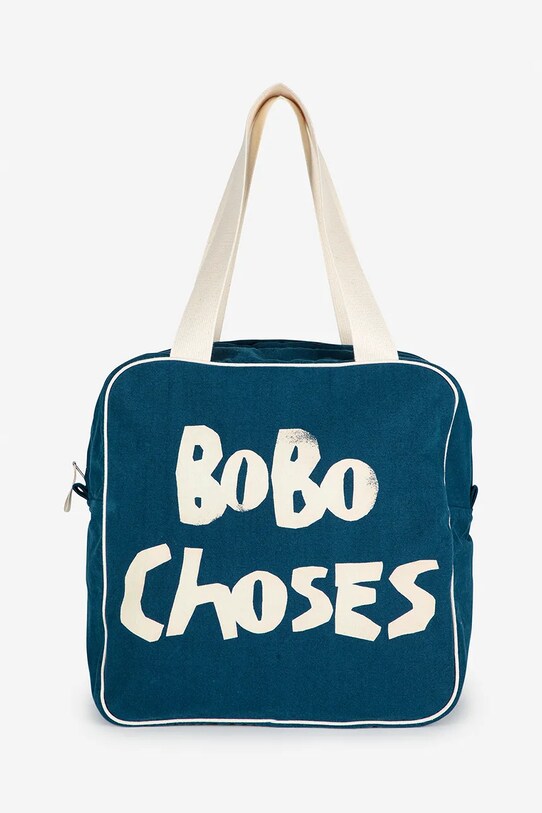 Bobo Choses torba bawełniana dziecięca mieści A4 niebieski 224TI001