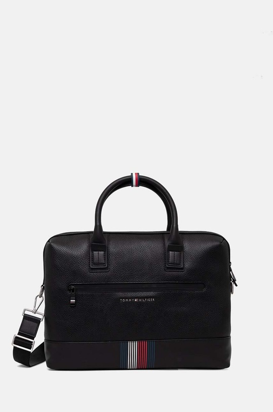 Taška Tommy Hilfiger imitácia kože čierna AM0AM12481