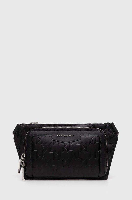 Karl Lagerfeld saszetka skórzana skóra licowa czarny 245M3009