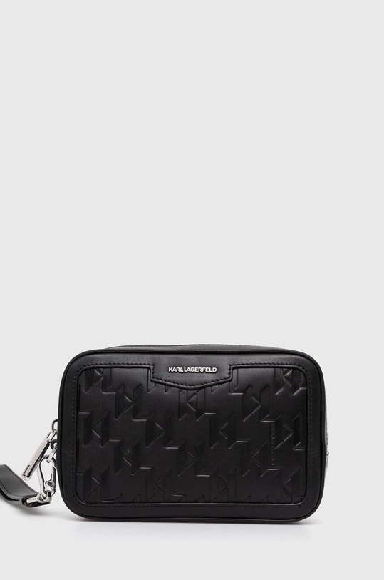 Kožená taška Karl Lagerfeld přírodní kůže černá 245M3204