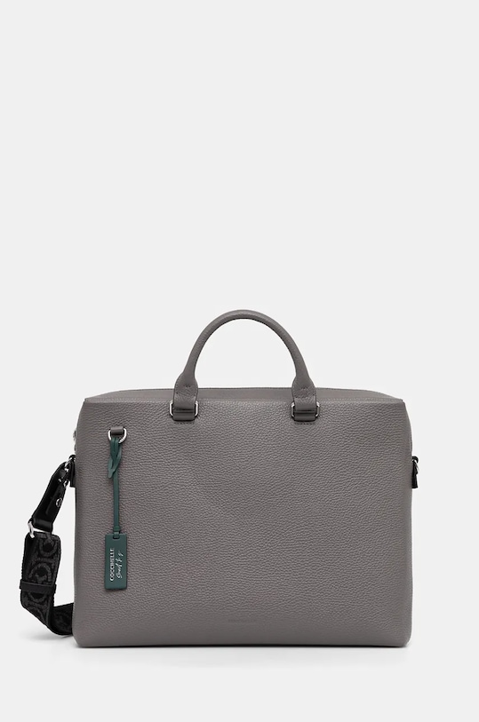 Kožená taška Coccinelle MAN SOFT přírodní kůže šedá E1.MUK.91.01.01.S