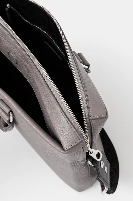 Kožená taška Coccinelle MAN SOFT E1.MUK.91.01.01.S šedá