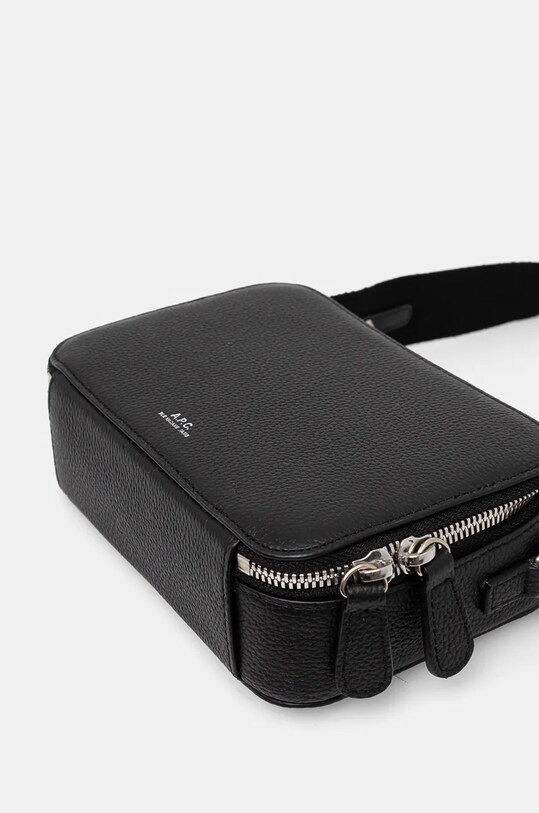 Шкіряна сумка A.P.C. camera bag soho PXBLH.M61695 чорний