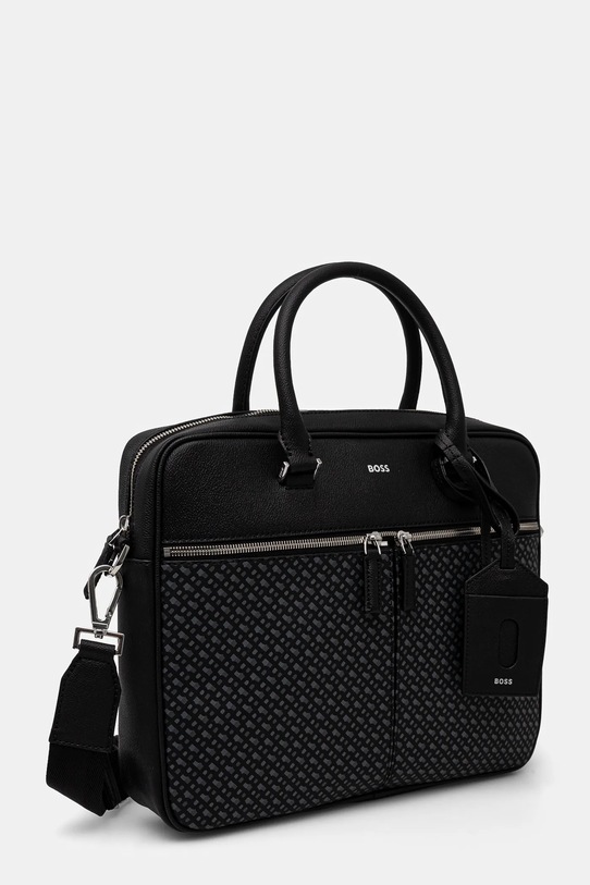 Шкіряна сумка для ноутбука BOSS 50529304 чорний AW24