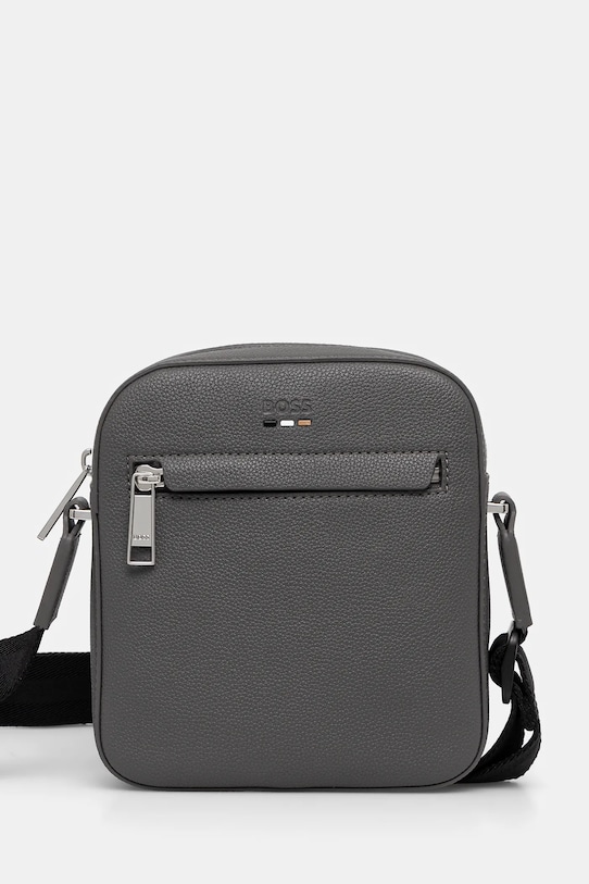 Ledvinka BOSS hladký šedá 50536475