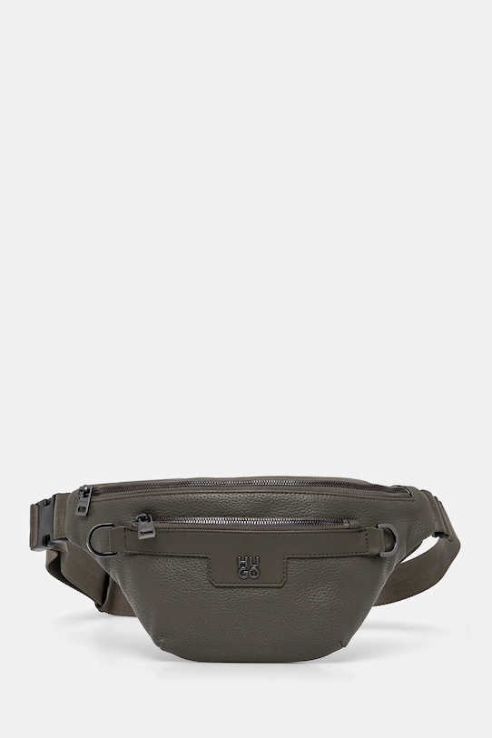 Ľadvinka HUGO usňová koža zelená 50529463