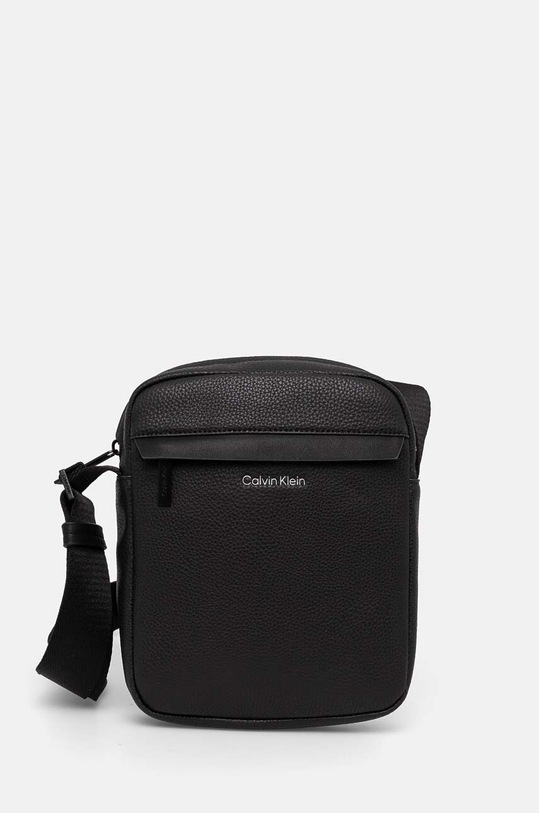 Torba Calvin Klein imitacija zrnate kože crna K50K512207
