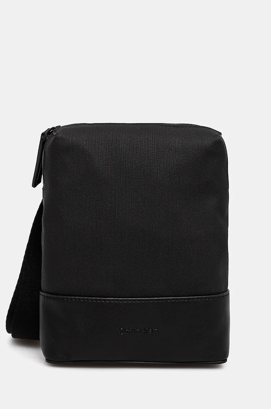 Torba Calvin Klein imitacija zrnate kože crna K50K512516