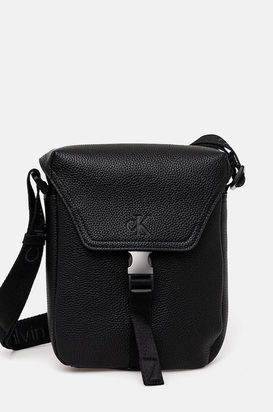 Malá taška Calvin Klein Jeans imitácia kože čierna K50K512565