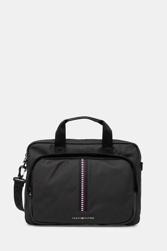 Taška Tommy Hilfiger imitácia kože čierna AM0AM12728