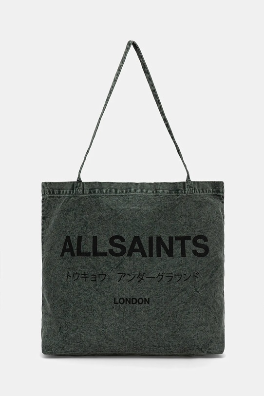 AllSaints torba bawełniana mieści A4 zielony M170XB