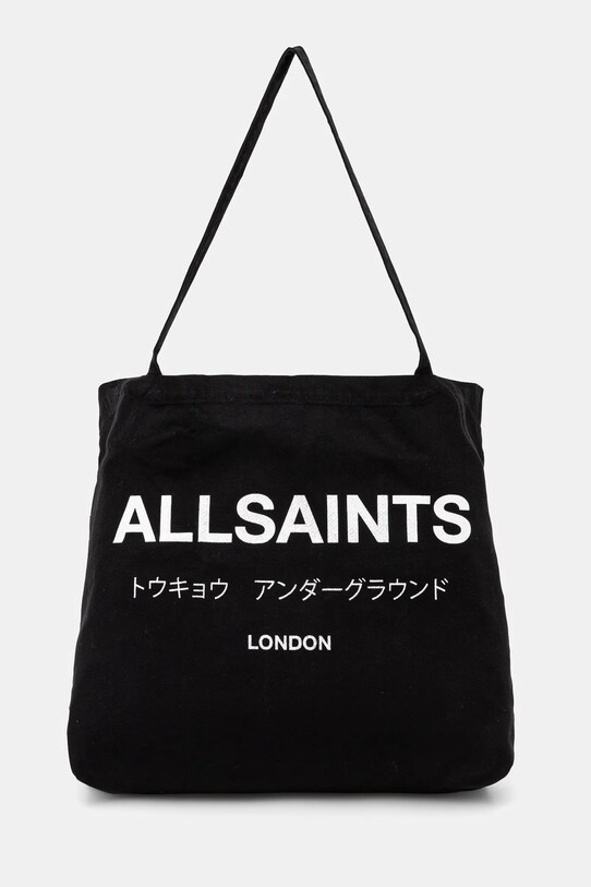 AllSaints torba bawełniana mieści A4 czarny M170XB