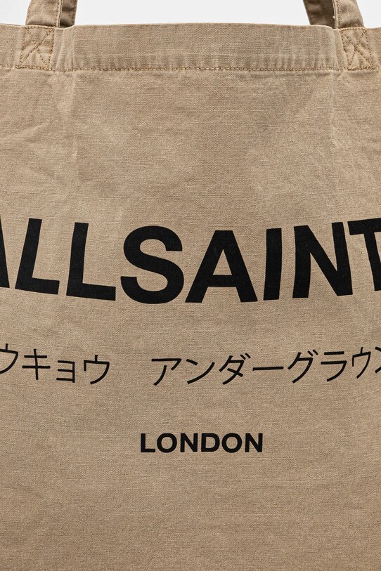 Βαμβακερή τσάντα AllSaints μπεζ M249XB