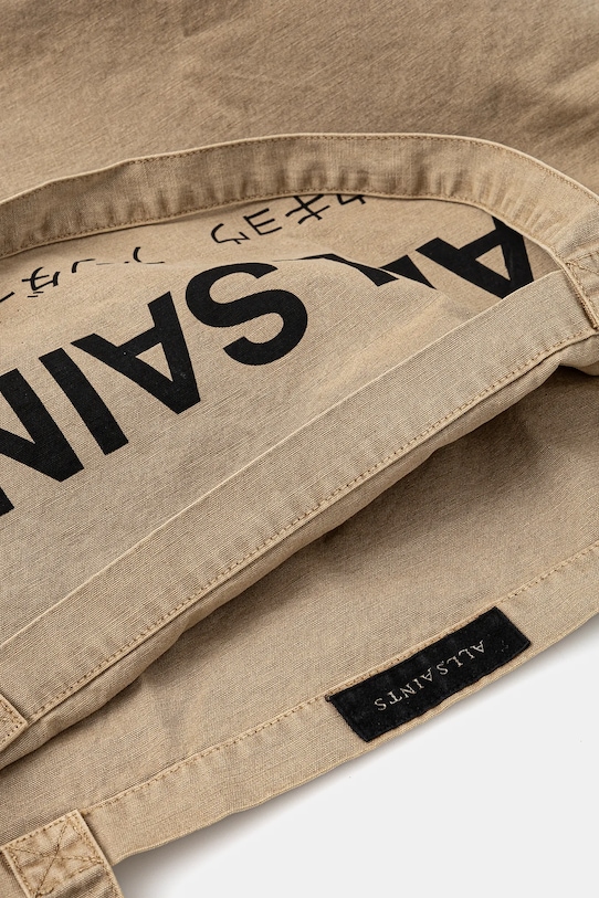 Бавовняна сумка AllSaints M249XB бежевий