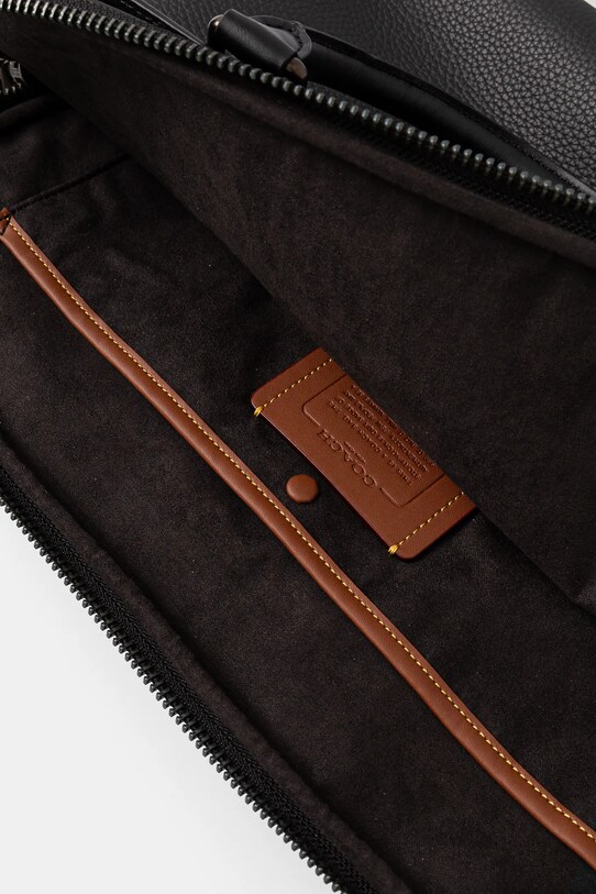 Δερμάτινη τσάντα φορητού υπολογιστή Coach CV956 μαύρο