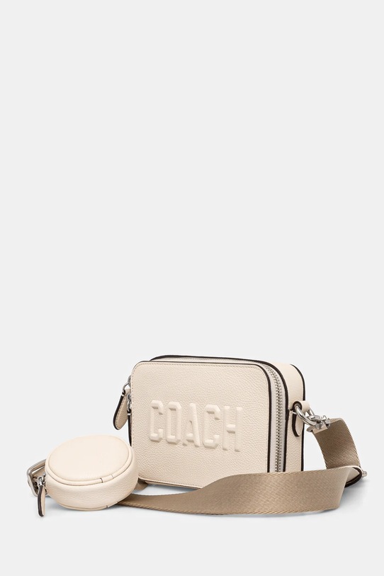 Шкіряна сумка Coach CW540 бежевий AW24