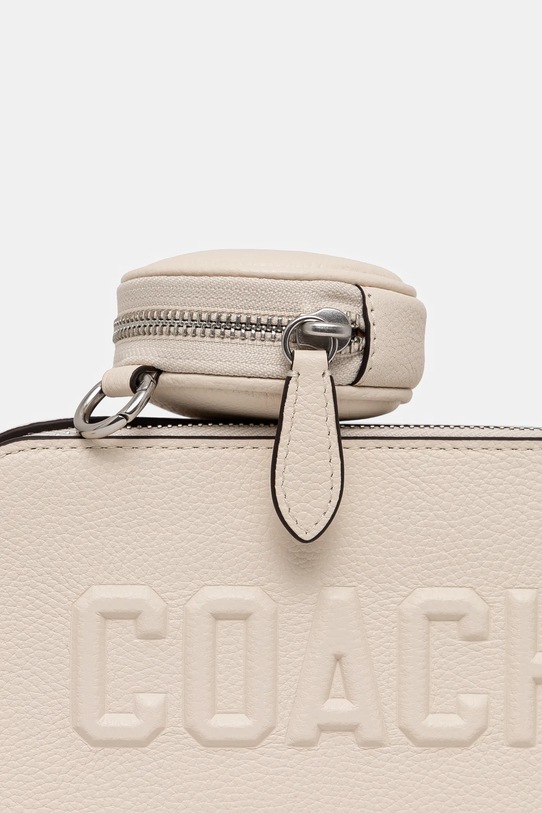 Шкіряна сумка Coach CW540 бежевий