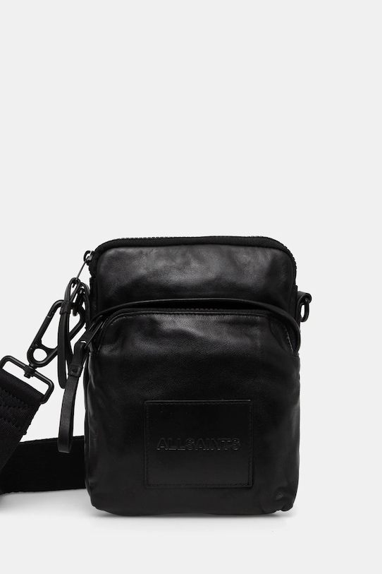 Kožená taška AllSaints FALCON usňová koža čierna M165XB