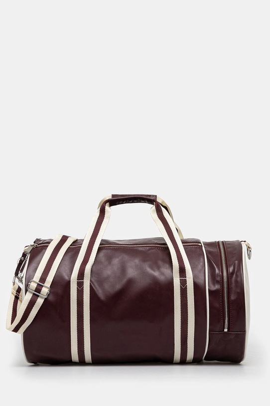 Fred Perry bag Classic Barrel Bag faux grain leather maroon L7255.R82