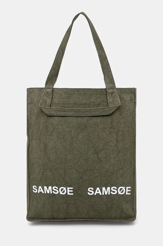 Bavlnená taška Samsoe Samsoe SALUCCA potlač zelená U24300002