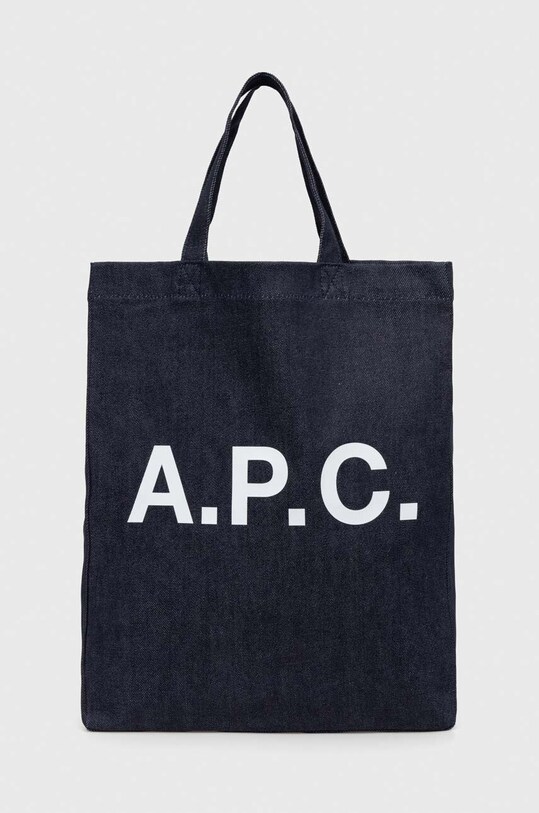 A.P.C. torba tote lou mini anses mieści A4 granatowy COCSX.M61569