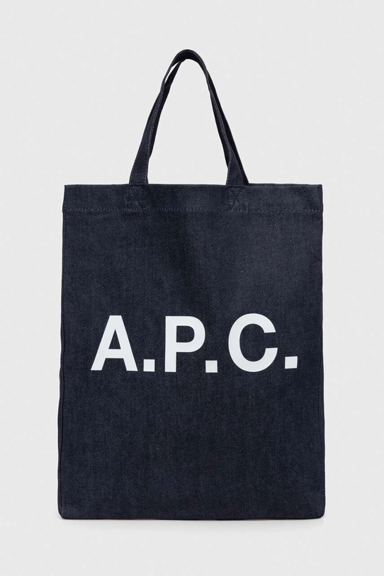 Сумка A.P.C. tote lou mini anses надрук темно-синій COCSX.M61569