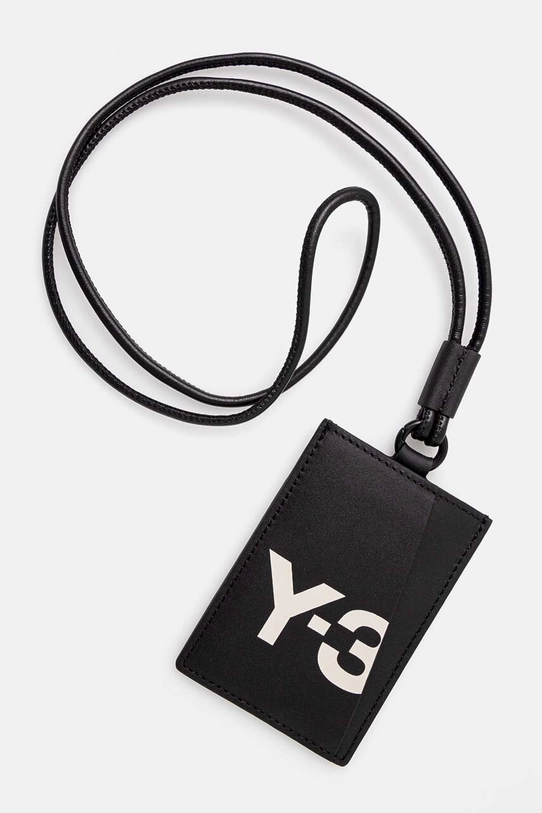 Y-3 leather card holder Lanyard IY4065 black AW24