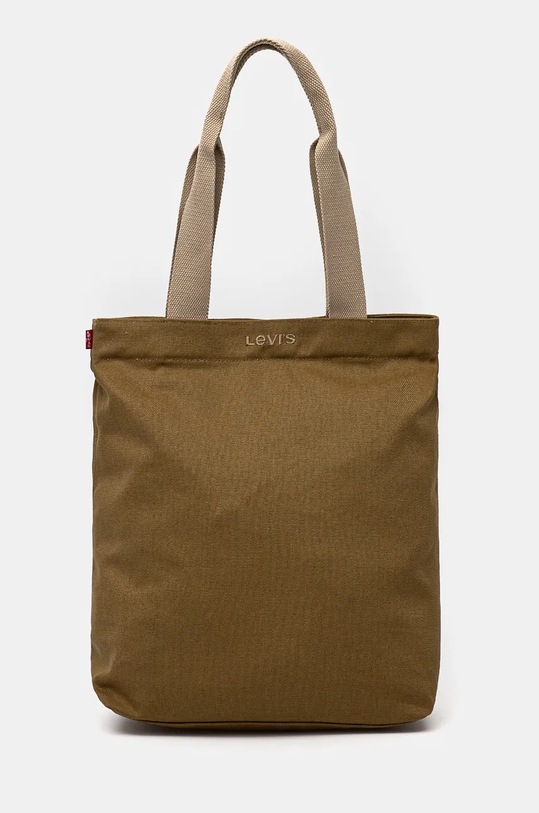 Bavlněná kabelka Levi's hladký zelená D7546.0017