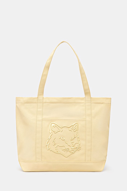 Maison Kitsuné torba bawełniana Fox Head tekstylny żółty LW05104WW0107