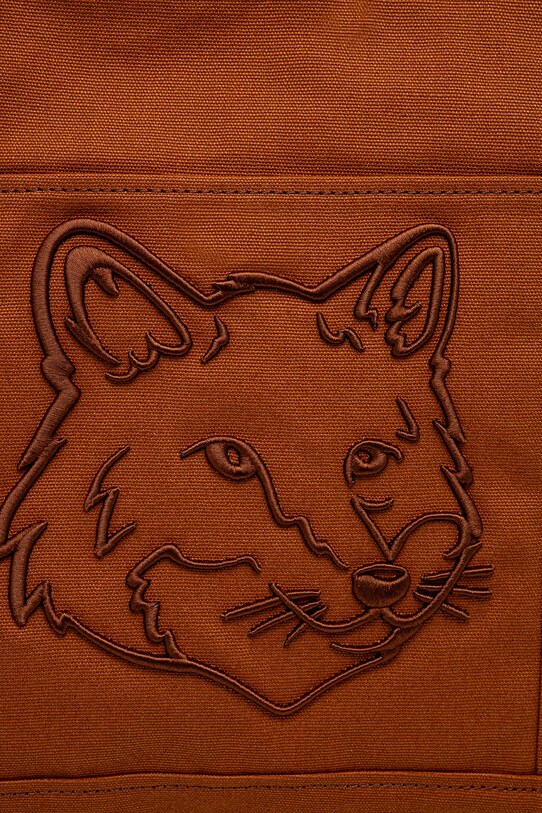 Maison Kitsuné cotton bag Fox Head brown LW05104WW0107
