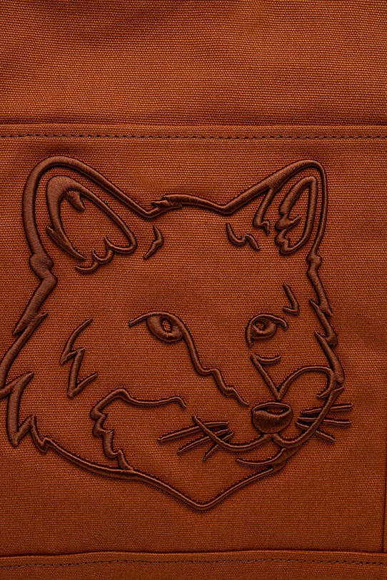 Хлопковая сумка Maison Kitsuné Fox Head коричневый LW05104WW0107