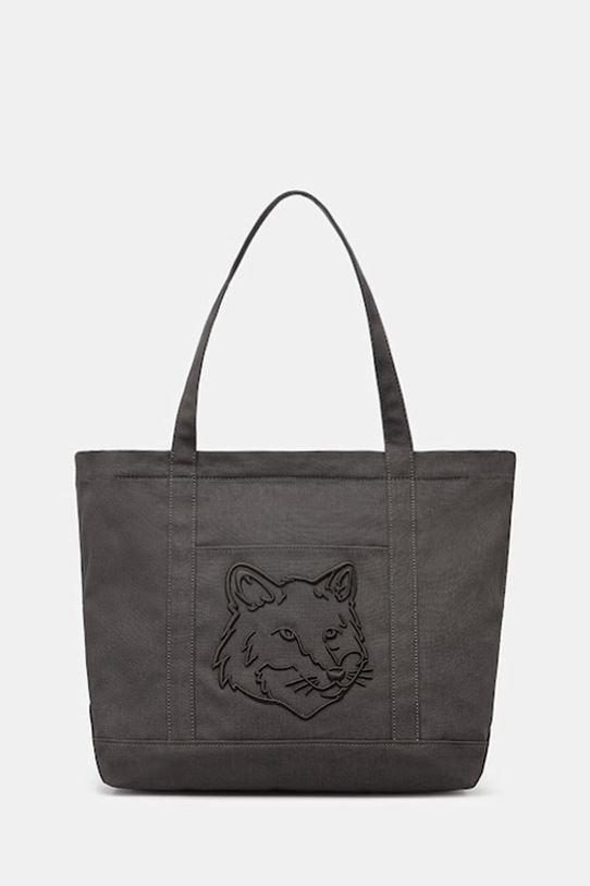 Bavlnená taška Maison Kitsuné Fox Head zelená LW05104WW0107