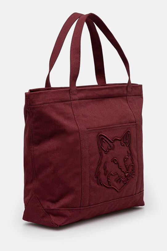 Maison Kitsuné torba bawełniana Fox Head LW05104WW0107 bordowy AW24