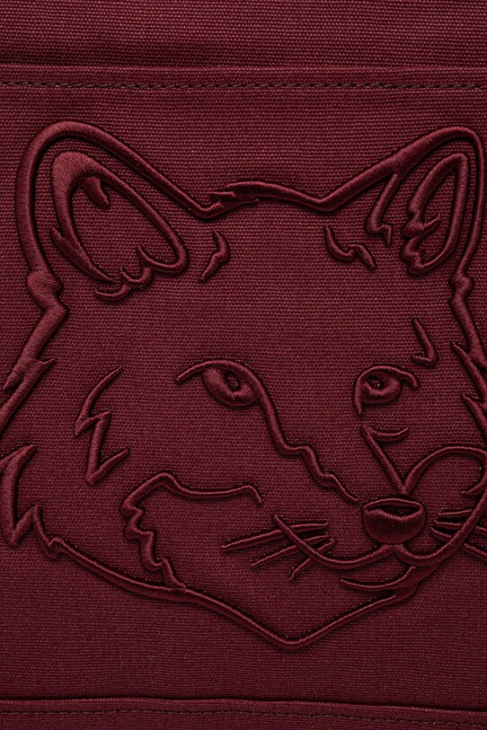 Maison Kitsuné torba bawełniana Fox Head bordowy LW05104WW0107