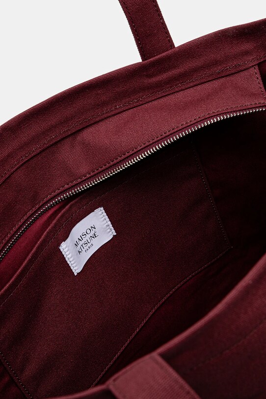 Maison Kitsuné torba bawełniana Fox Head LW05104WW0107 bordowy