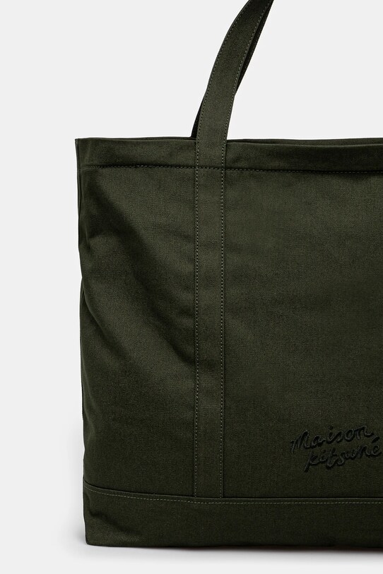 Аксессуары Хлопковая сумка Maison Kitsuné Fox Head Xl Tote LW05105WW0107 зелёный
