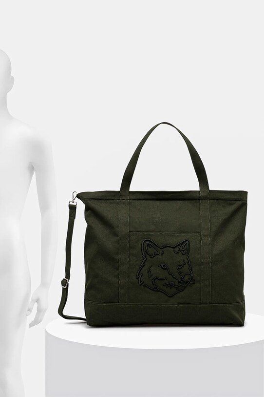 Хлопковая сумка Maison Kitsuné Fox Head Xl Tote LW05105WW0107