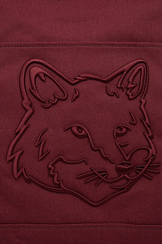 Maison Kitsuné cotton bag Fox Head Xl Tote maroon LW05105WW0107