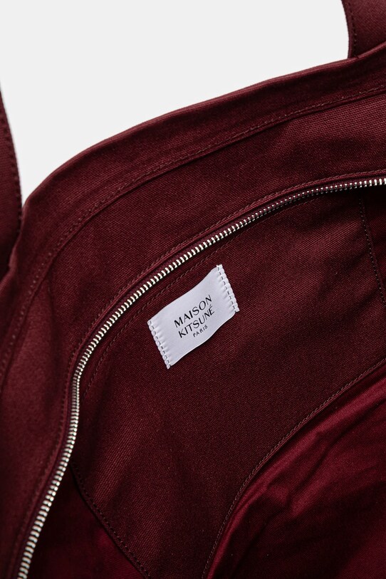 Maison Kitsuné cotton bag Fox Head Xl Tote LW05105WW0107 maroon